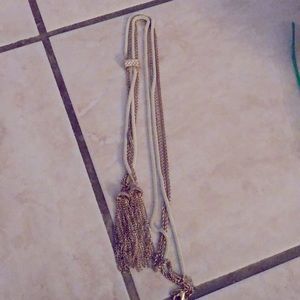 Cream, Gold, and sparkle necklace